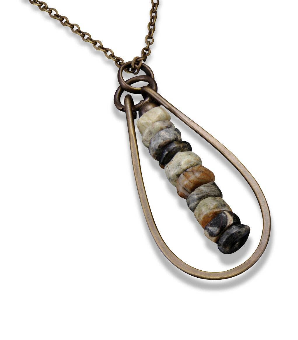 Banjara Collection handcrafted brass Necklace with Agate