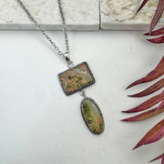 Handcrafted Semiprecious Stone Pendant Necklace - Unakite