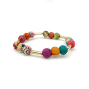 Aasha Stacking Bracelet - Brass Bars and Small Beads