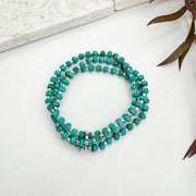 Sachi Wood Bead Wrap Bracelet - Turquoise