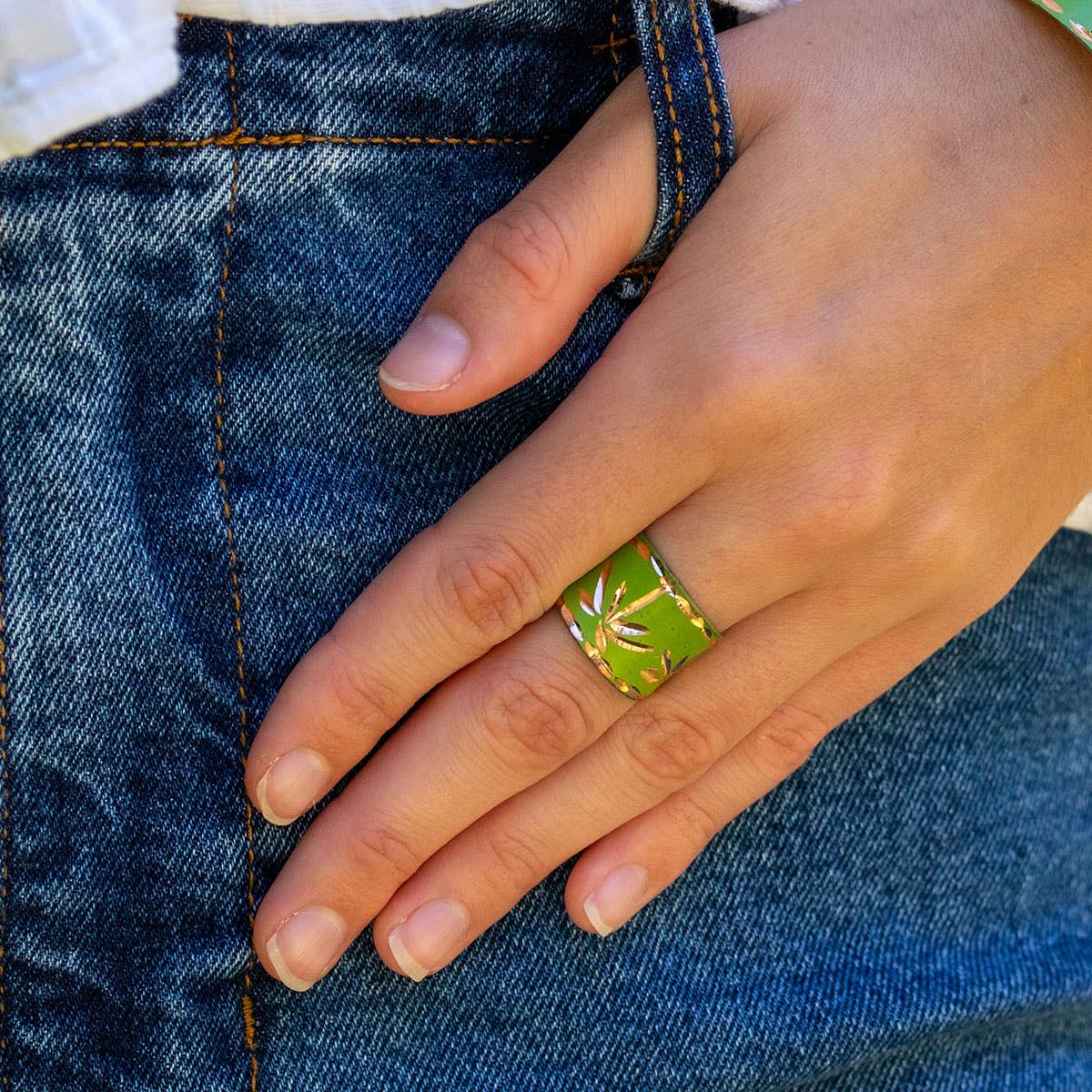 Patina Palm Paradise Ring