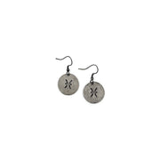 Pisces Zodiac Pewter Glyph Earrings