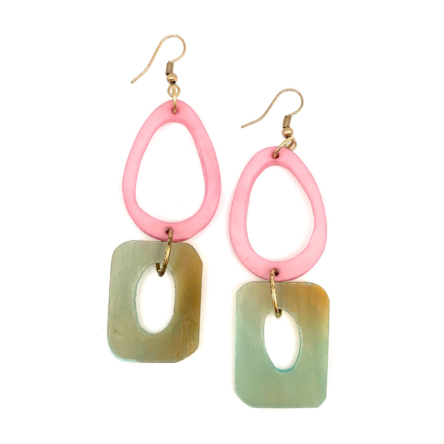 Omala Pleasing Pastels Collection Earrings - Hoop /Rectangle