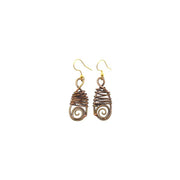 Basketweave Spiral and Chain Wrapped Earrings