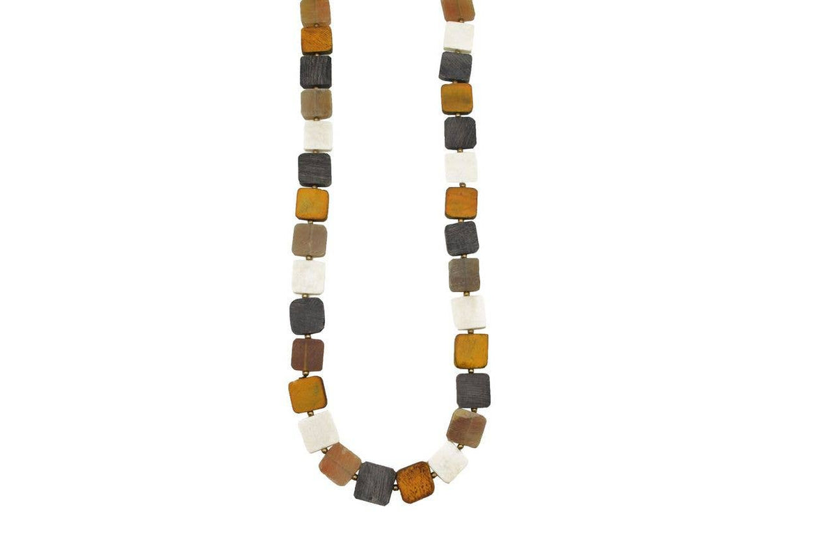 Omala Autumn Neutrals Collection Necklace - Mixed Squares