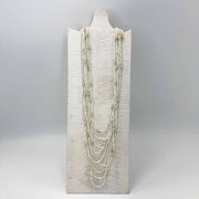 Seed Bead Multi-Strand Necklace - White