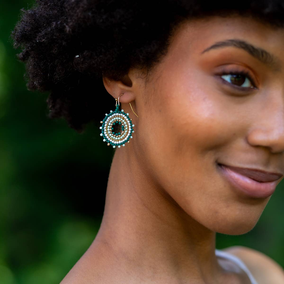 Seed Bead Mandala Hoop Earrings- Multiple Color Styles