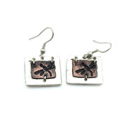 Pewter Earrings - Dragonfly in Frame