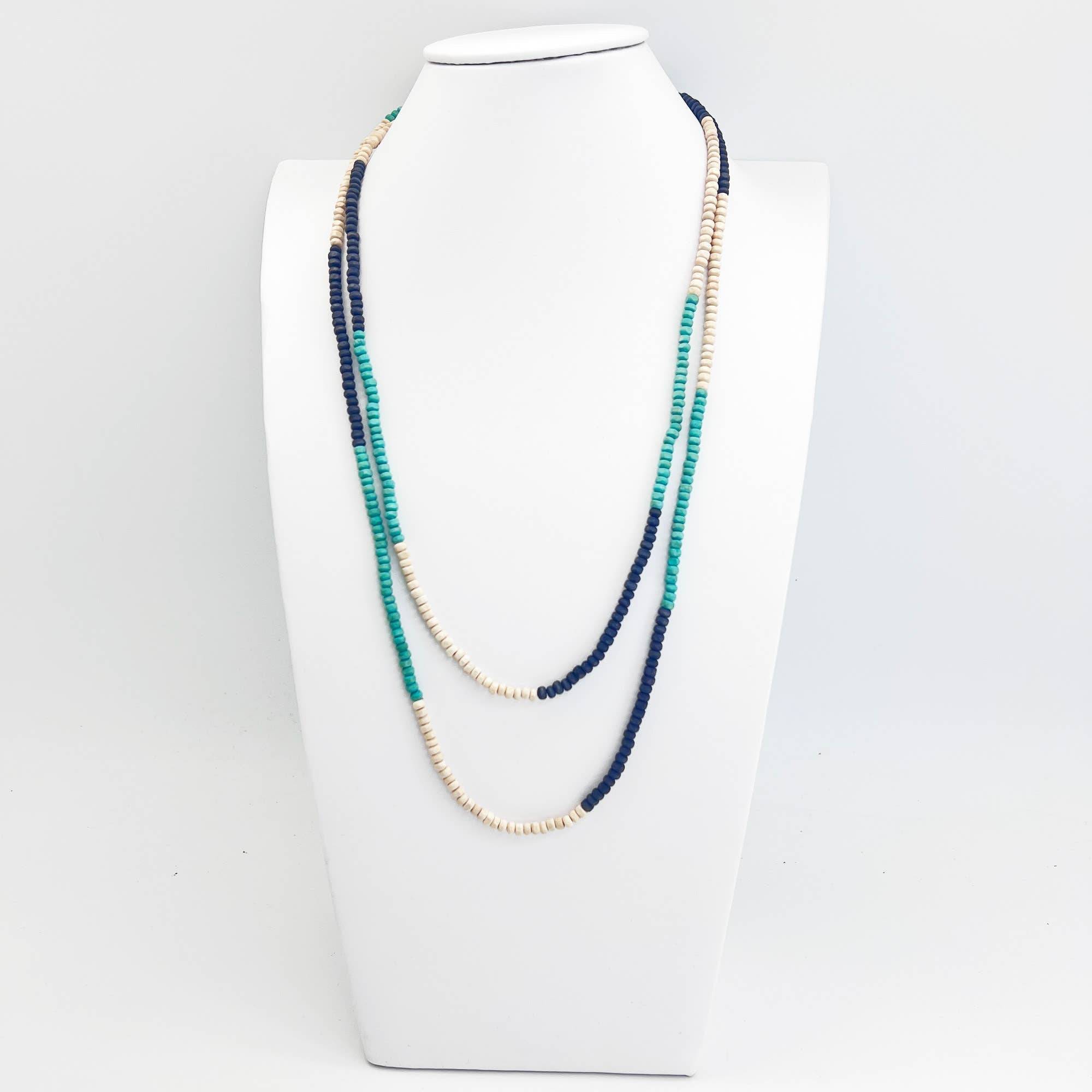 Prismatic Hues Necklace - Turquoise, Black, White