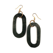 Omala Misty Greens Collection Earrings - Long Oval Beads