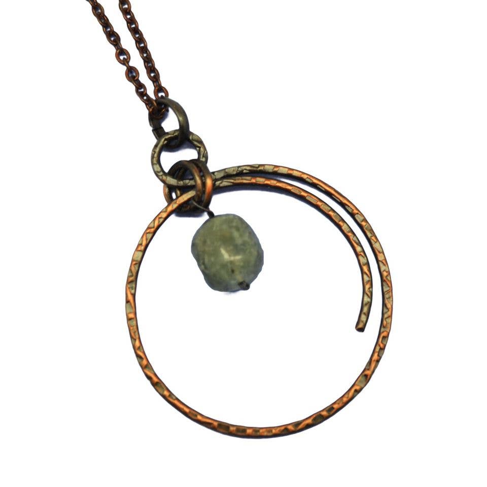 Banjara Hammered Spiral Prehnite Necklace