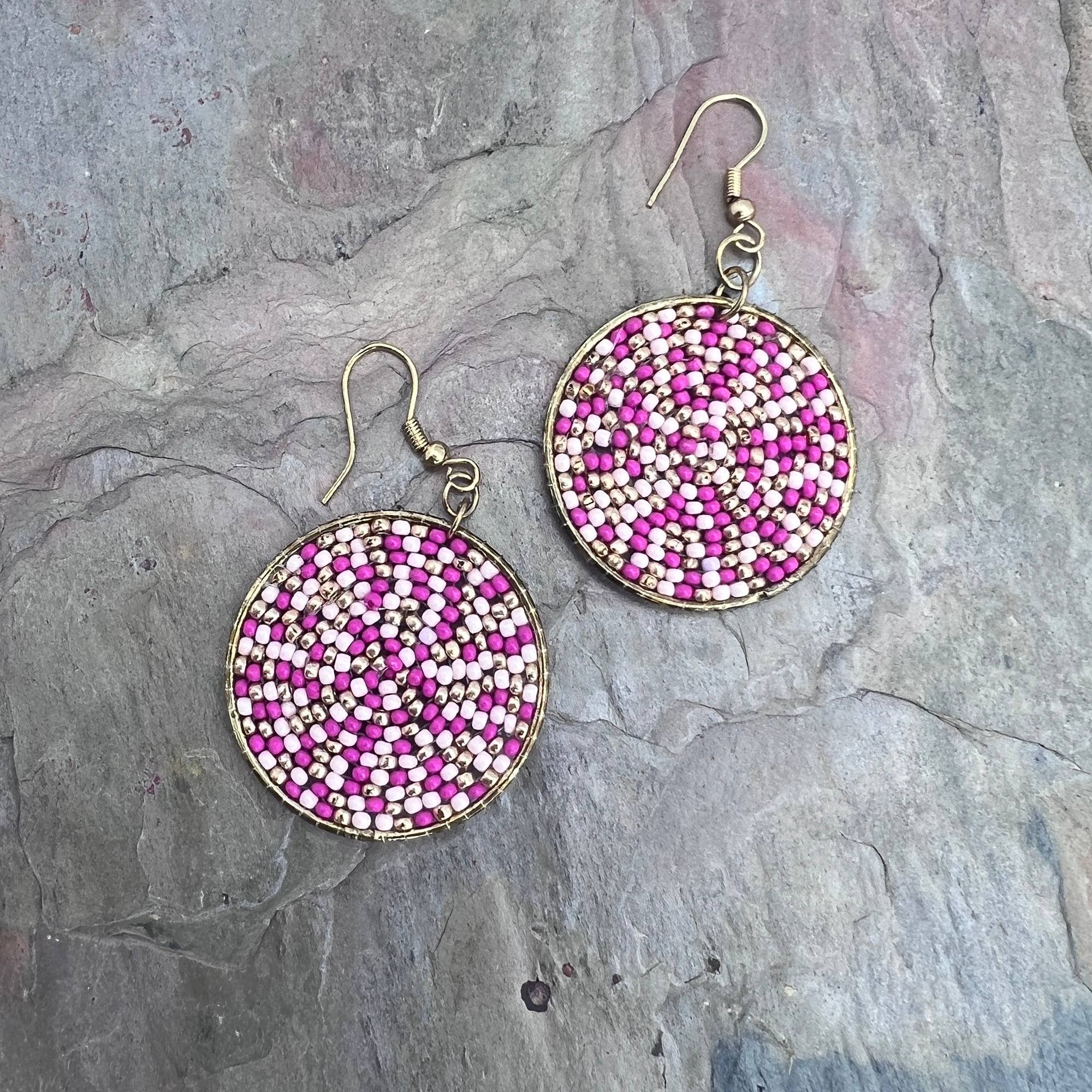 Seed Bead Sprinkle Earrings - Multiple Color Styles