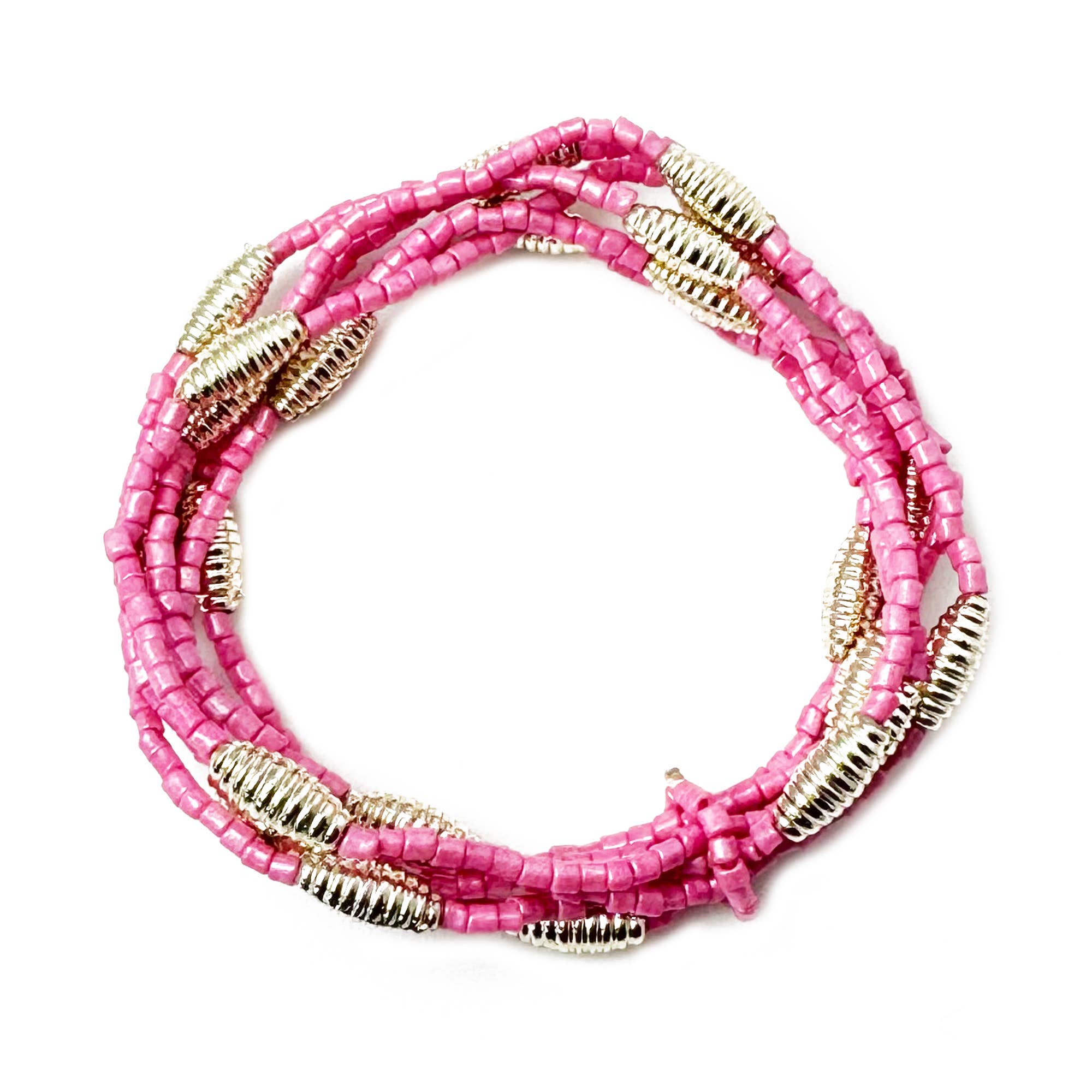 Seed Bead Stretch Bracelet - Pink