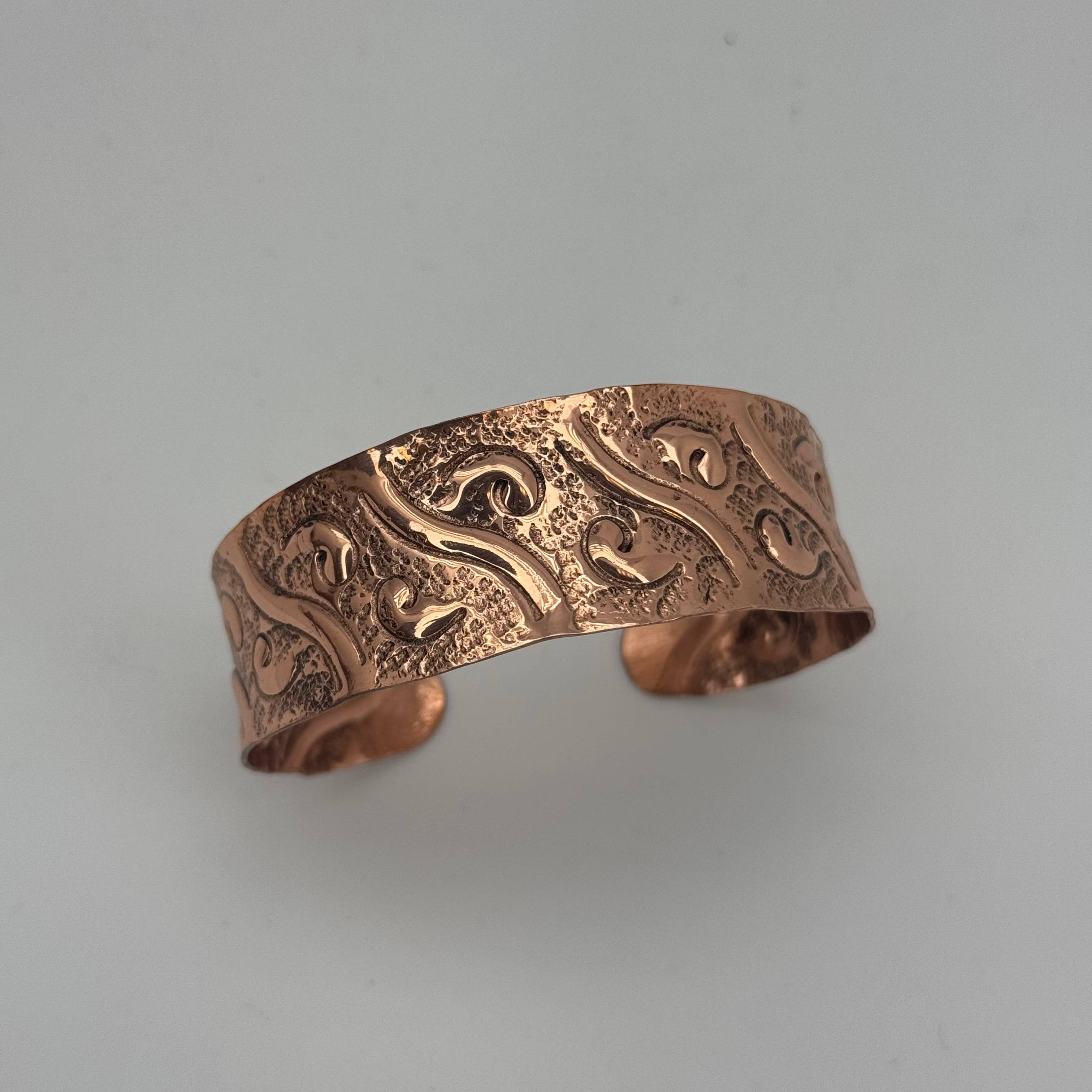 Handcrafted Swirling Vine Copper Cuff