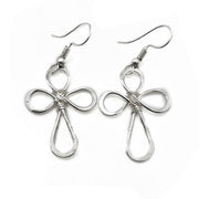 Silver Plated Earrings - Smaller Size Rounded Cross