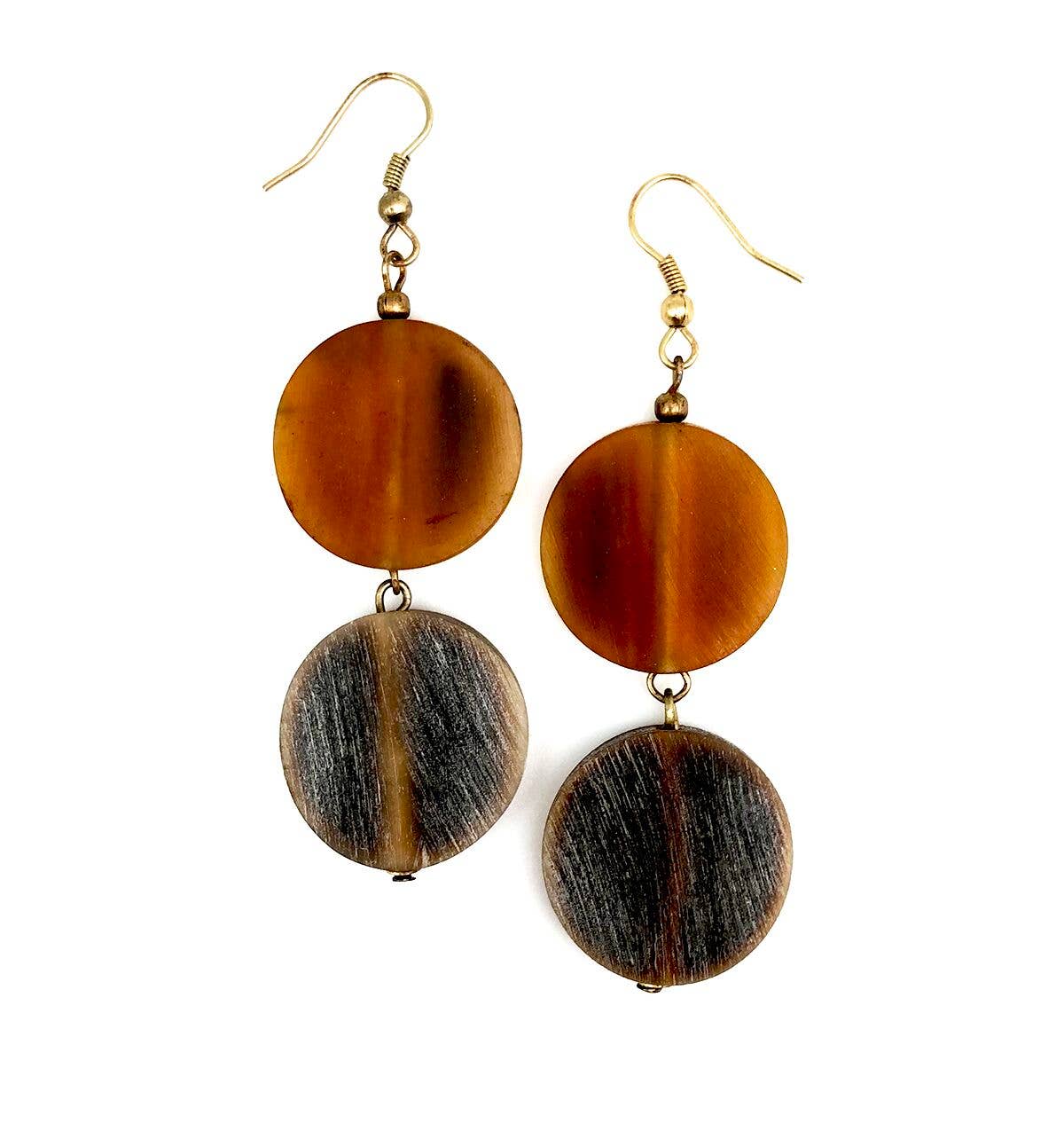 Omala Autumn Neutrals Collection Earrings - Two Circles