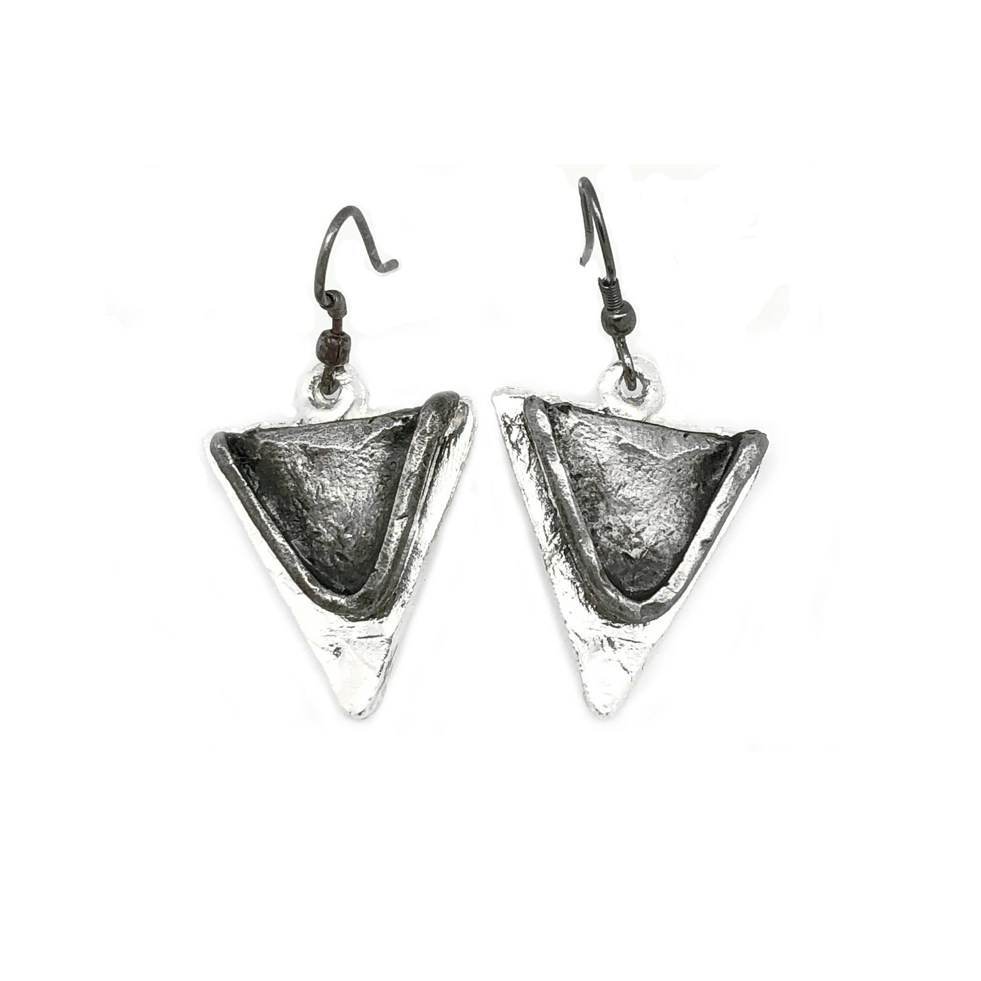 Pewter Earrings - Triangles