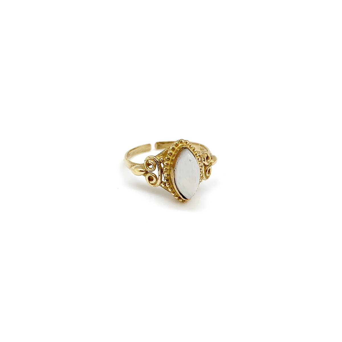 Tanvi Collection Ring - Gold Marquise with Moonstone