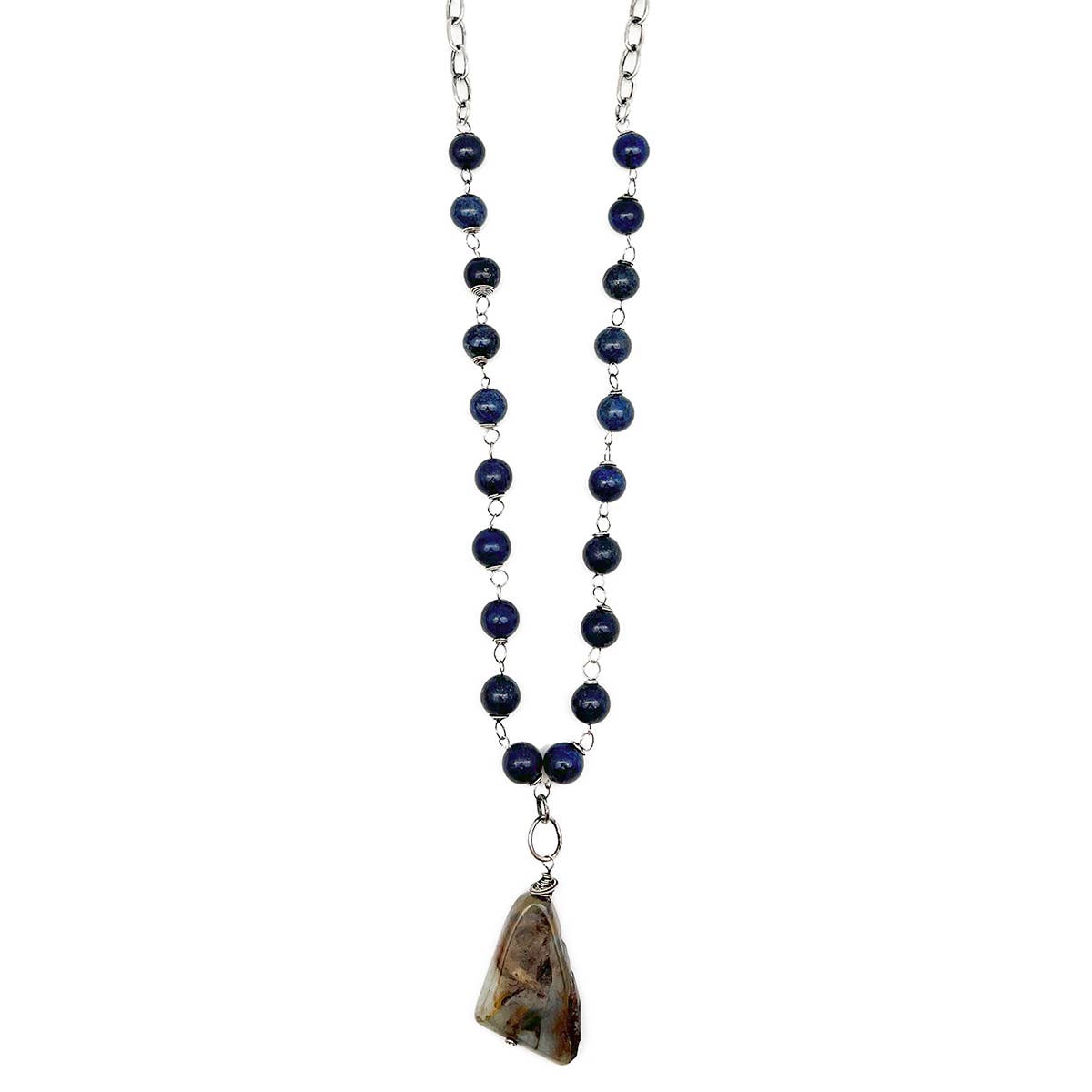 Banjara Semi-Precious Stone Necklace - Lapis & Peruvian Opal