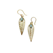 Tanvi Gold-Plated and Amazonite Earrings - Reverse Teardrop
