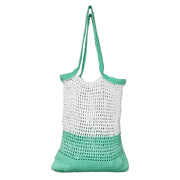 Ella Woven Cotton Market Tote Bag - Teal