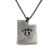 Home State Jewelry - Pewter Necklace - Utah with Bee