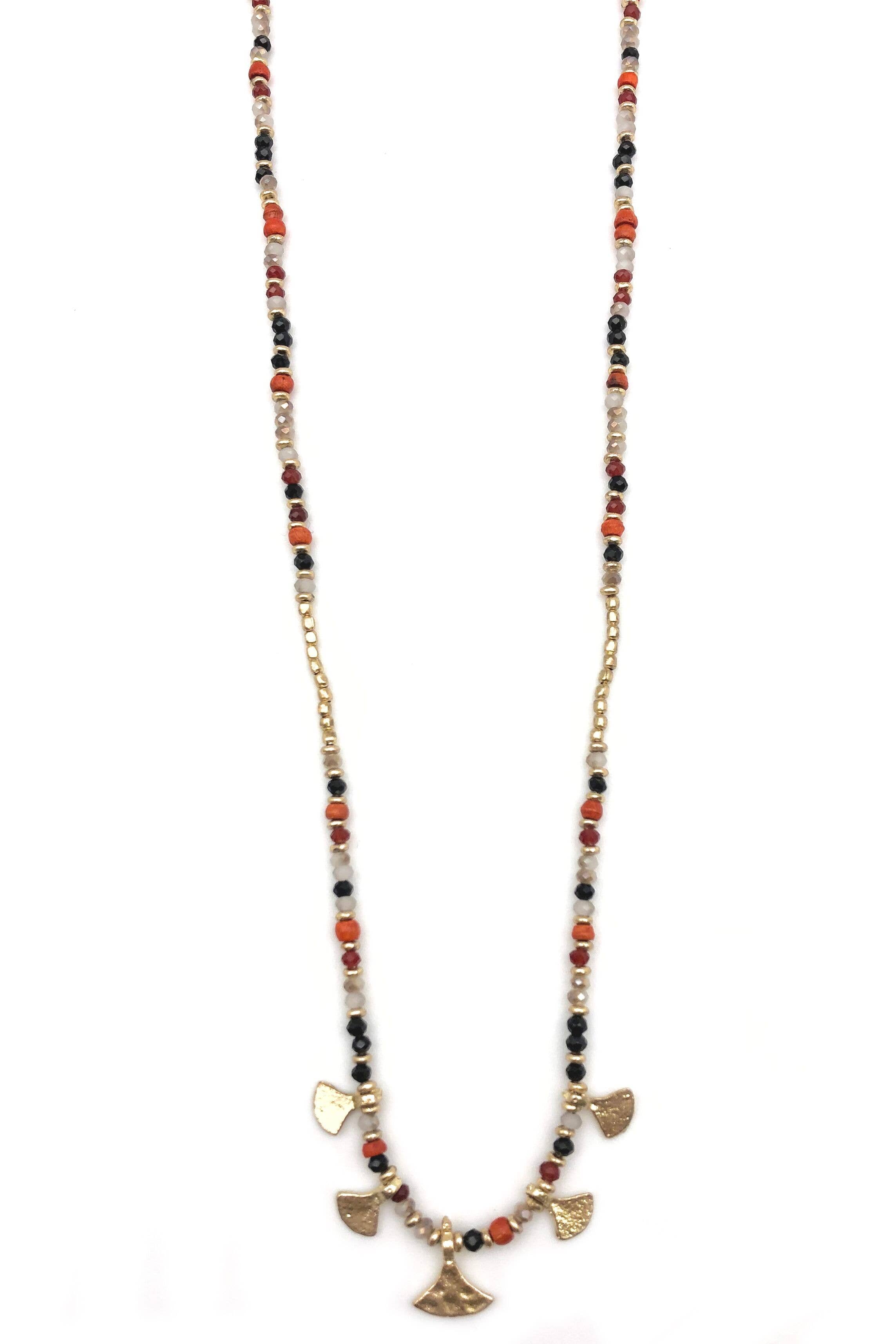 Sachi Fan Beads Long Necklace