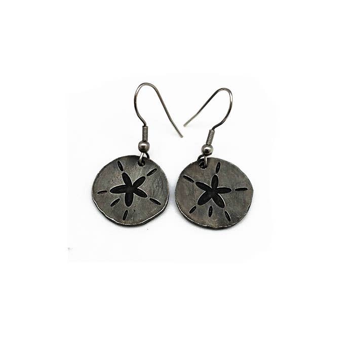 Pewter Earrings - Sand Dollar