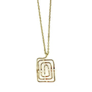 Gold Plated Necklace - Smaller Size Square Spiral