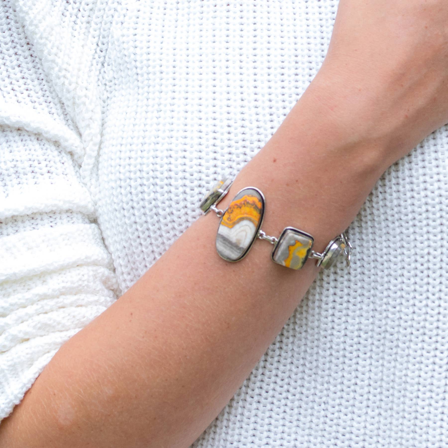 Handcrafted Semiprecious Stone  Bracelet - Bumblebee Jasper