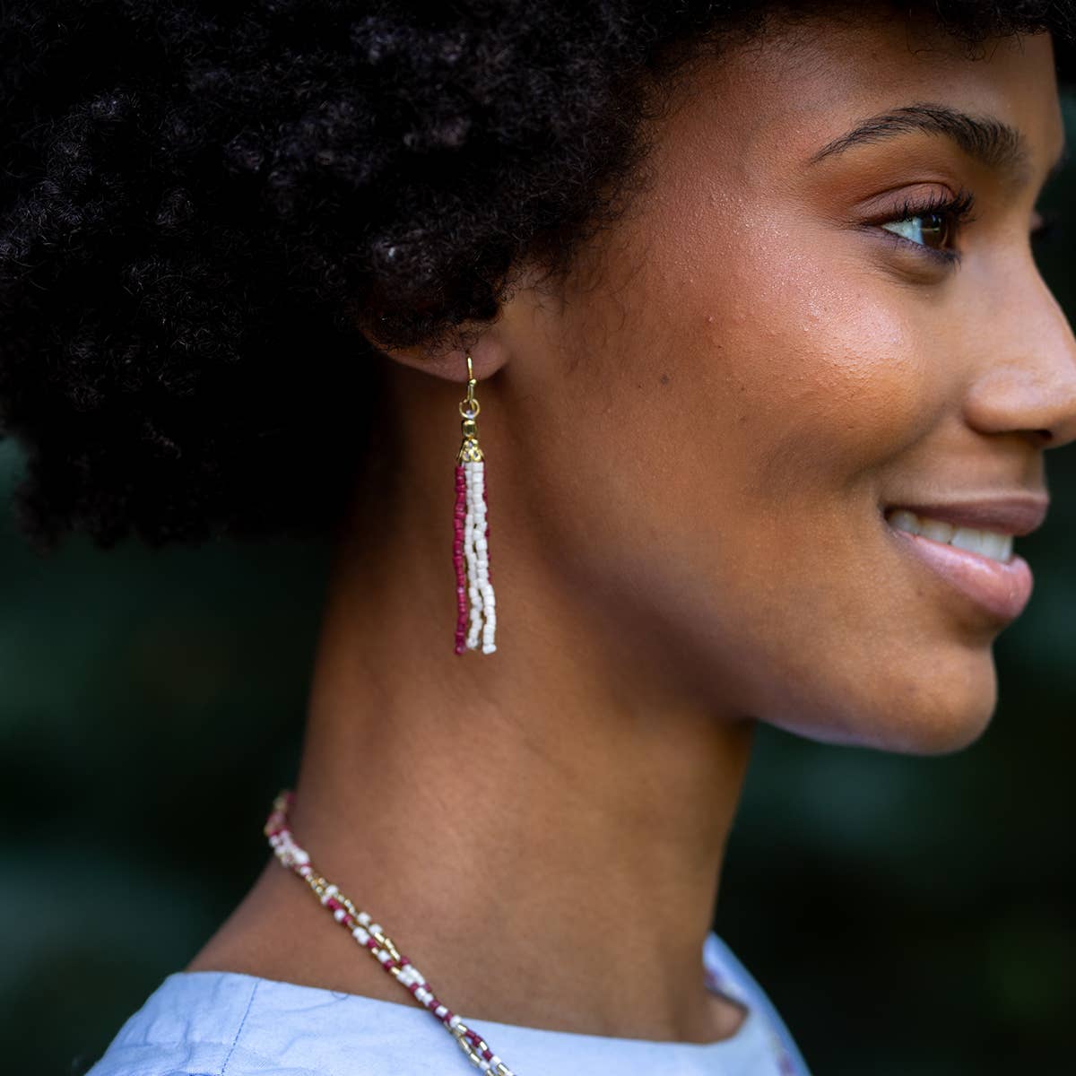 Seed Bead Simple Tassel Earrings - Multiple Color Styles