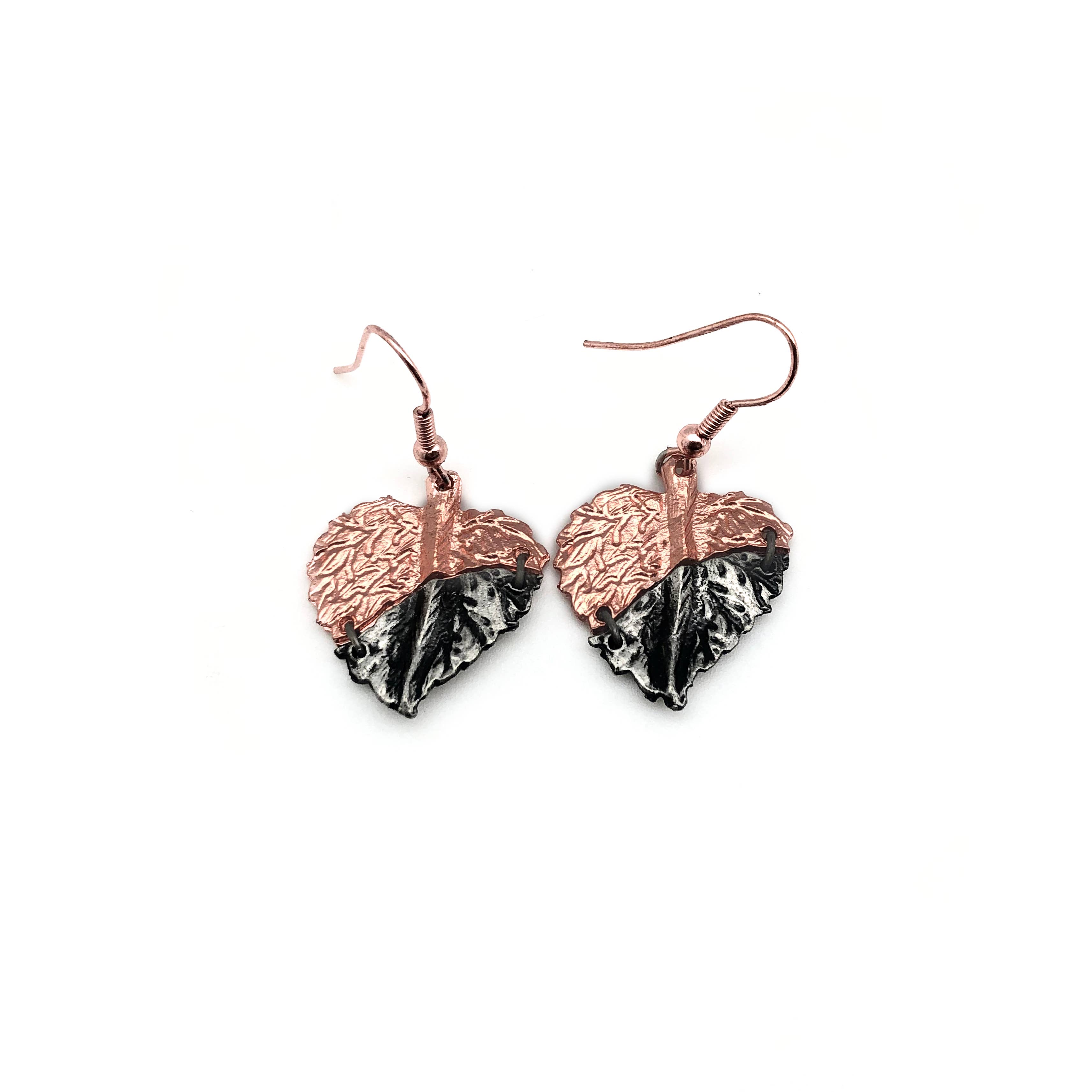 Pewter Earrings - Pieced Leaves
