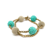 Sachi Turquoise Waters Bracelet - Circles and Gold Stretch
