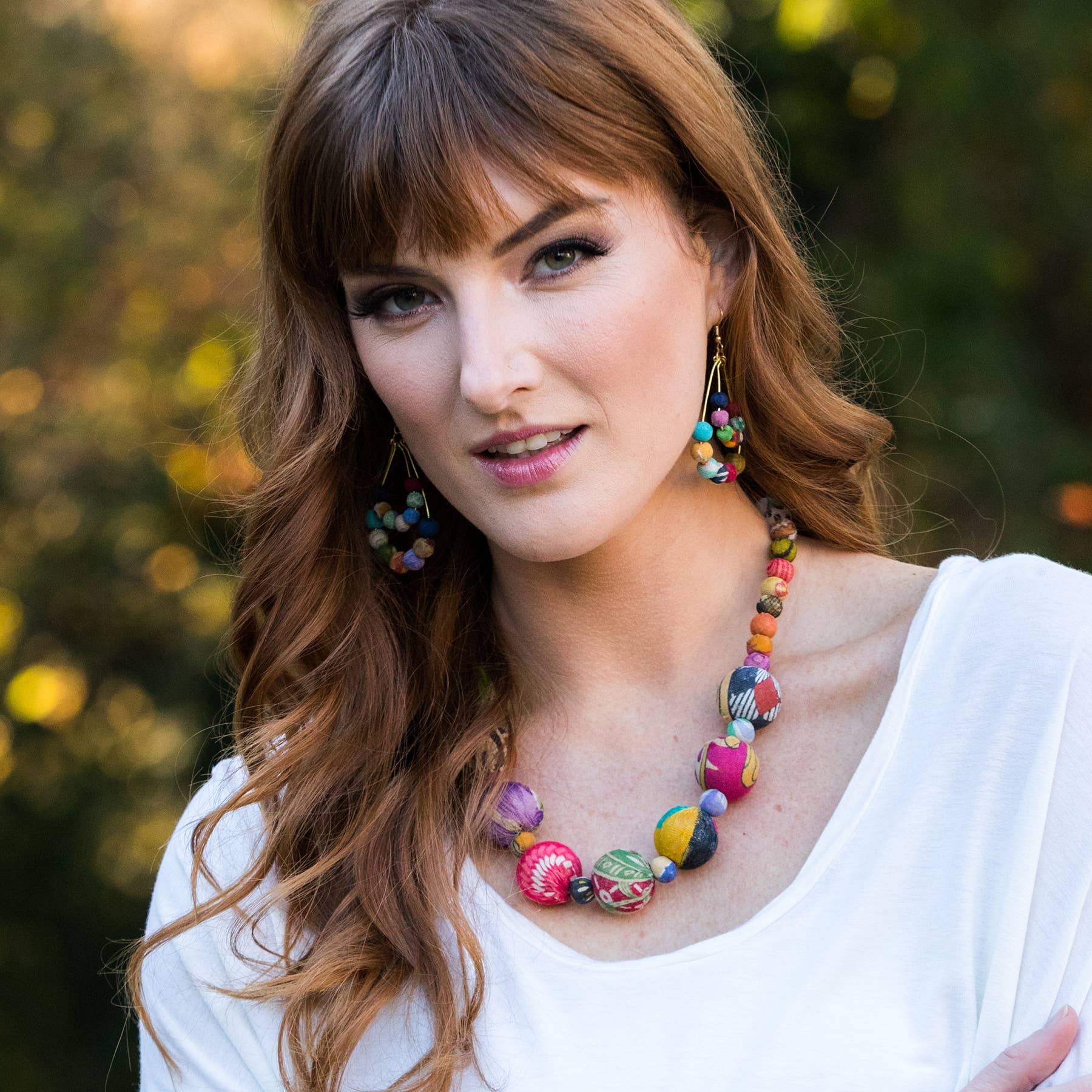 Aasha Large and Small Kantha Beads Handcrafted Necklace