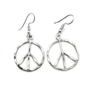 Silver Plated Earrings - Smaller Size Peace Sign