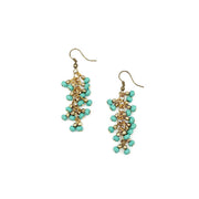 Sachi Chromatic Hues - Sea Green Dangle Cluster Earrings