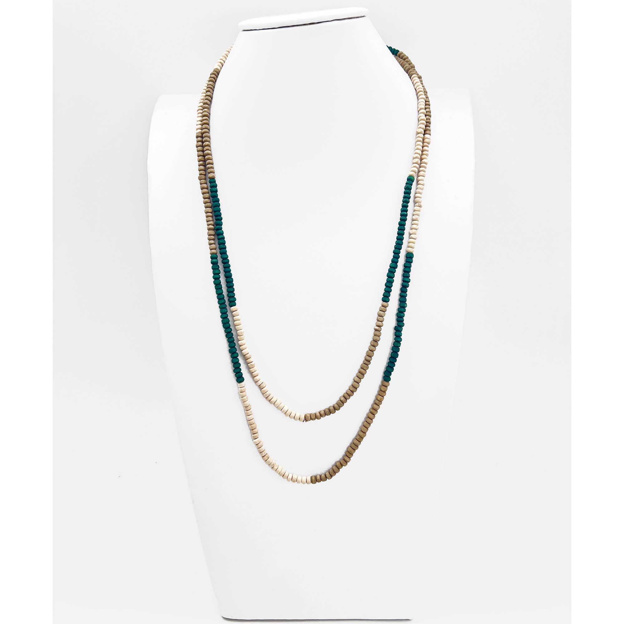 Prismatic Hues Necklace - Sage, Green, White