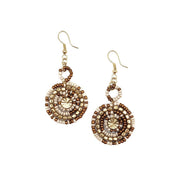 Sachi Coffee & Cream Collection Earrings - Bead Disc & Loop