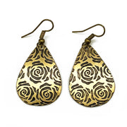 Roses Brass Engraved Earrings