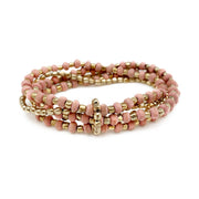 Sachi Mulberry Mix Bracelet - Multistrand Stretch Light Pink