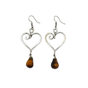 Banjara Tiger's Eye Heart Earrings