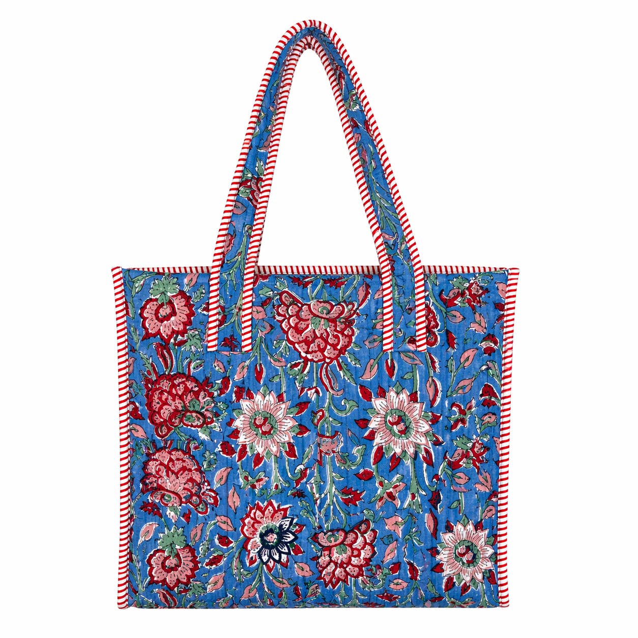Vivid Marigolds Block-Printed Quilted Mini Tote