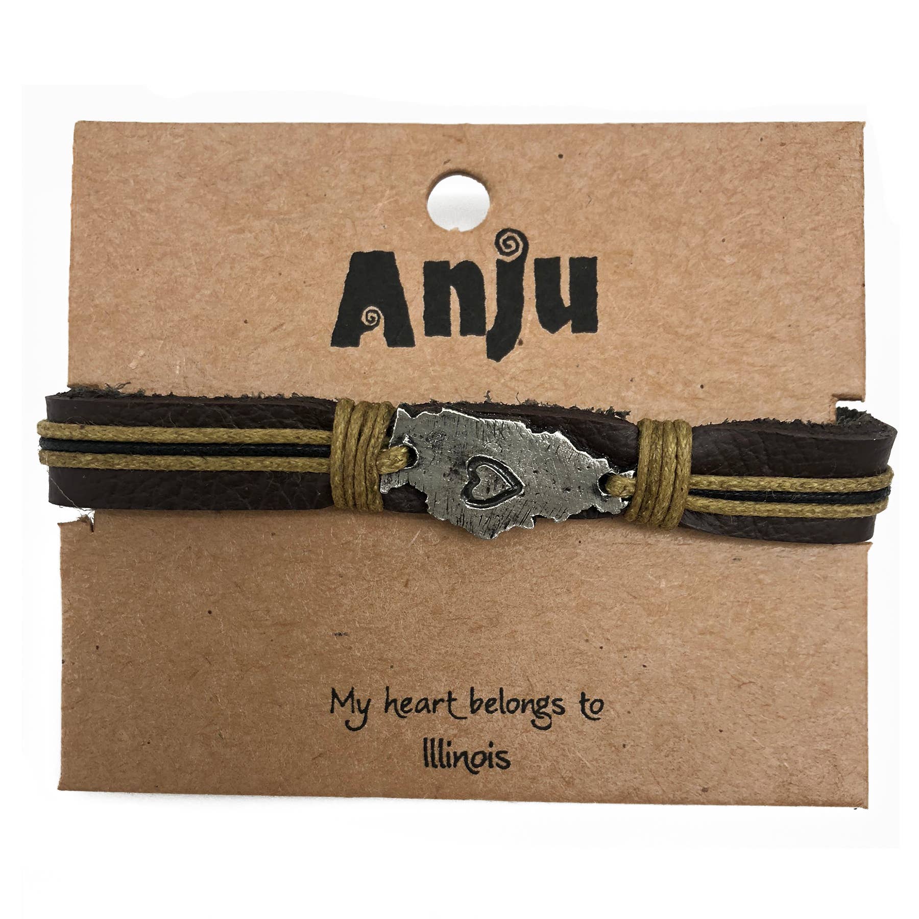 Home State Jewelry - Pewter Leather Bracelet