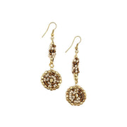 Sachi Coffee & Cream Collection Earrings - Tiny Beaded Disc