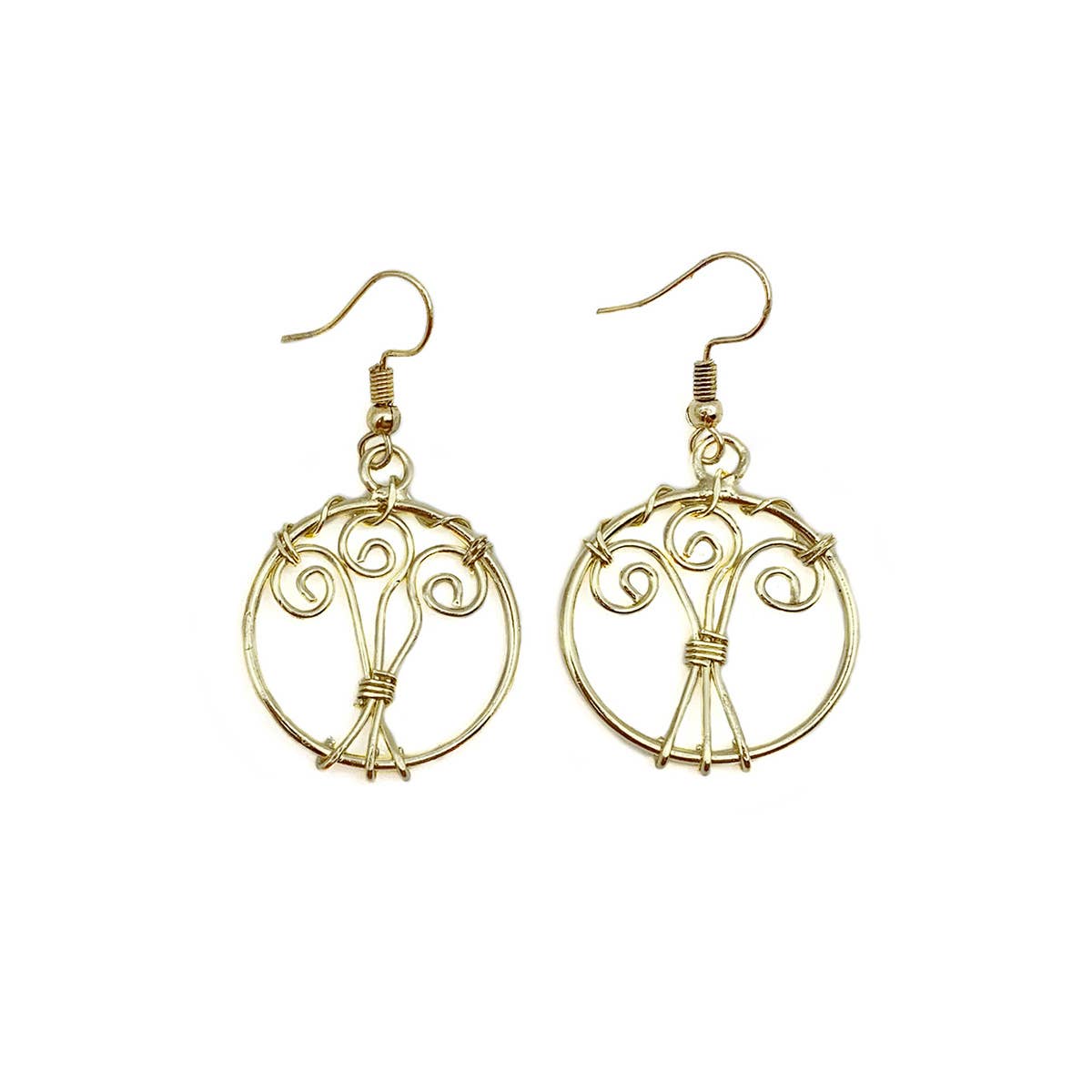 Gold Plated Earrings - Smaller Size Tree