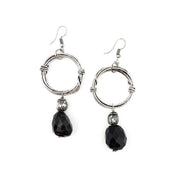 Banjara Antiqued Ring Earrings with Onyx Stone