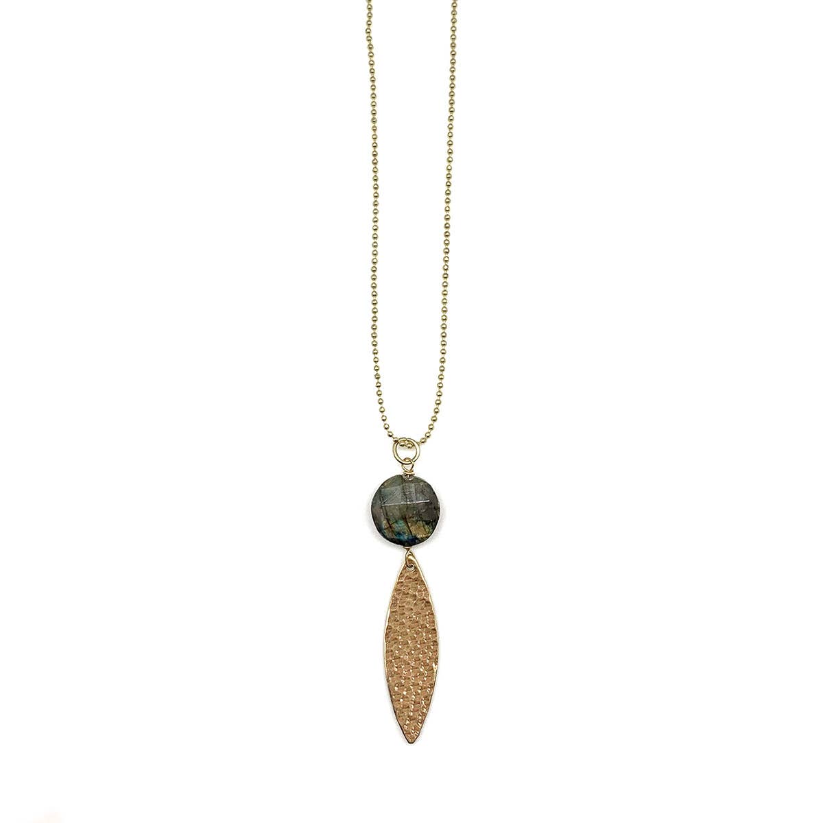 Akriti Gold and Medium Faceted Labradorite Necklace