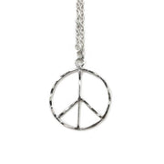 Silver Plated Necklace - Smaller Size Peace Sign