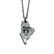 Home State Jewelry - Pewter Necklace - Maine with Lobster