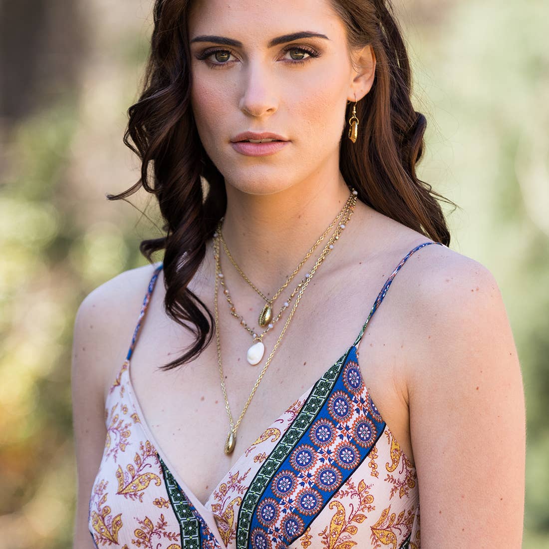 Sachi Golden Coastline Collection Necklace - 3 Layer Shells